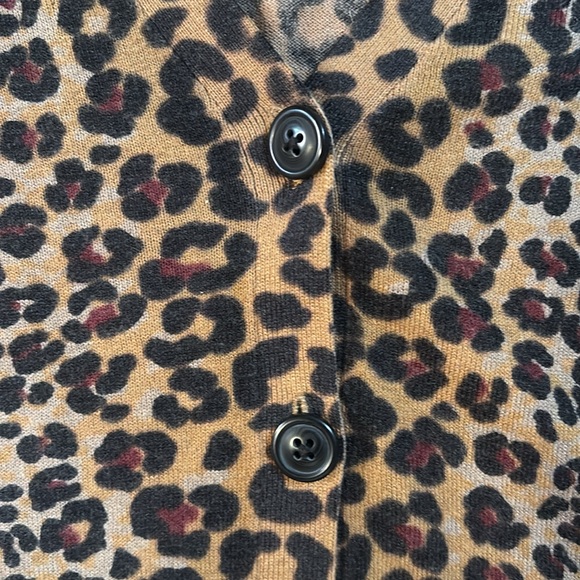 Leopard print cotton/poly/wool cardigan - Picture 5 of 6
